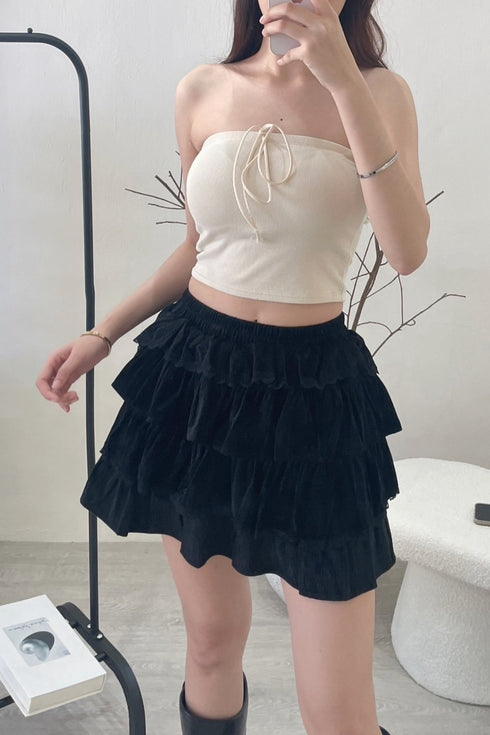 Women Tiered Ruffle Mini Skirts
